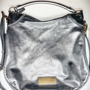 Marc by Marc Jacobs Silver Leather Hobo Bag